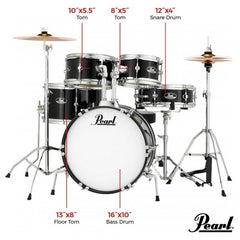 Pearl Roadshow Junior C708 Grindstone Sparkle con hardware e piatti