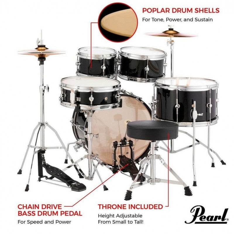 Pearl Roadshow Junior C708 Grindstone Sparkle con hardware e piatti